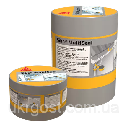 Стрічка бітумна самоклейка для герметизації покрівель Sika MultiSeal 10 м x 75 мм Сірий (3731), фото 1