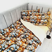 Дитячий КОМПЛЕКТ ПОСТІЛЬНОЇ БІЛИЗНИ. Тканина РАНФОРС-БАВОВНА. Об'ємні ведмедики 5Д