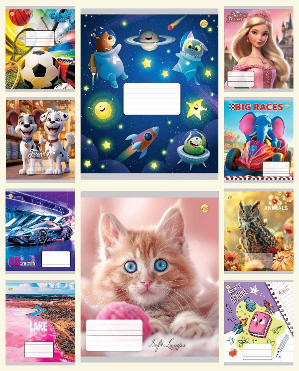 Зошит 12 арк.клітинка Тверда ТА51100 Мікс 1, 25/600, 10к. ціна за 25 шт. Зошит, фото 1