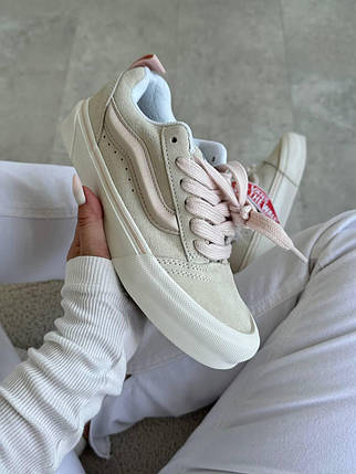 Жіночі кеди Vans Skool KNU Pastels Pink Ванс Олд Скул низькі ніжно рожеві замша текстиль демісезон, фото 1