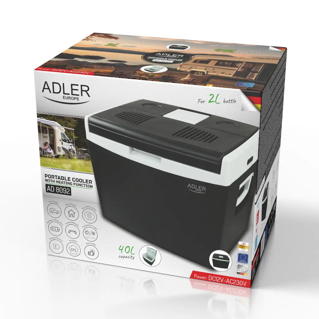Автомобільний холодильник Adler AD 8092 (40 л, 12/220 Вт, Польща), фото 1