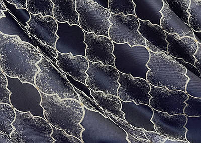 Шторна тканина жакард, колеція "SAPFIR". Колір темно-синій з молочним. Код 1751ш