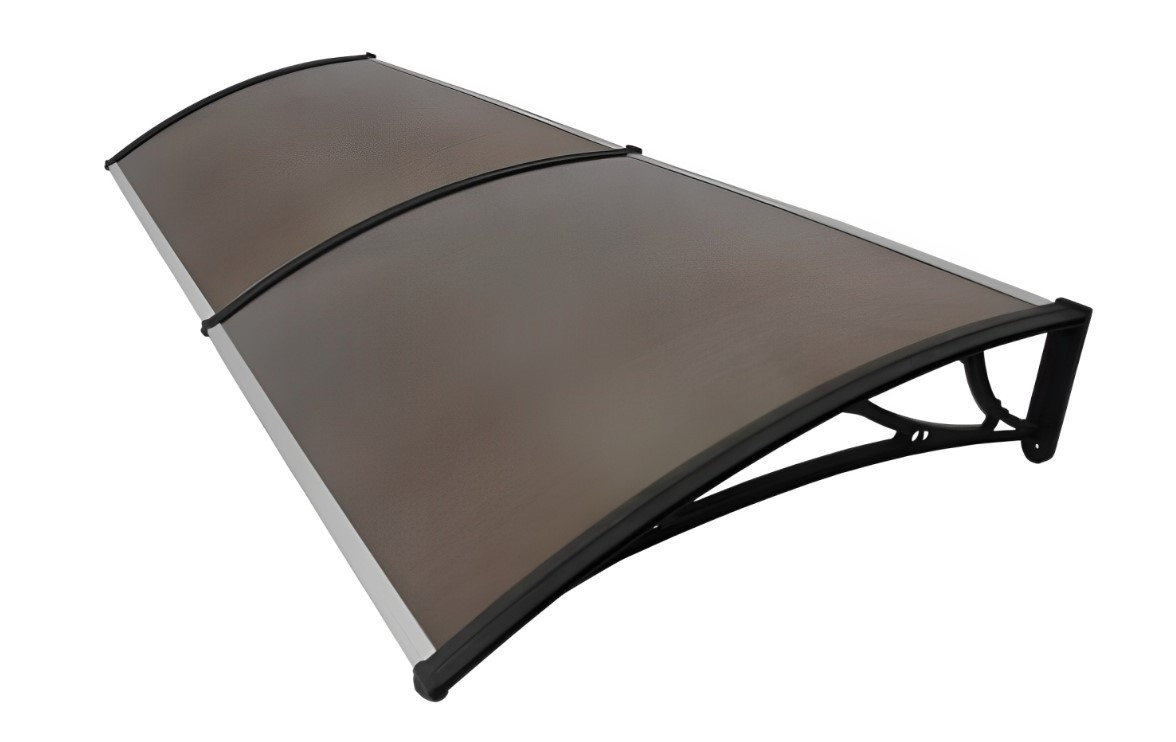 Козирок 1х3,0м навіс з полікарбонату стільникового з кронштейнами і кріпленням. Колір бронза. Доставка, фото 1