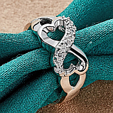 Жіноче кільце у формі нескінченності із серцем нескінченність Тіффані, фото 2