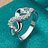 Жіноче кільце у формі нескінченності із серцем нескінченність Тіффані, фото 5