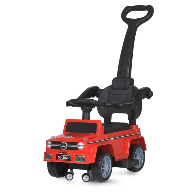 ❤️Дитяча машинка-каталка Bambi Racer M 5043L-3 толокар з батьківською ручкою, музика/світло, Червоний, фото 1