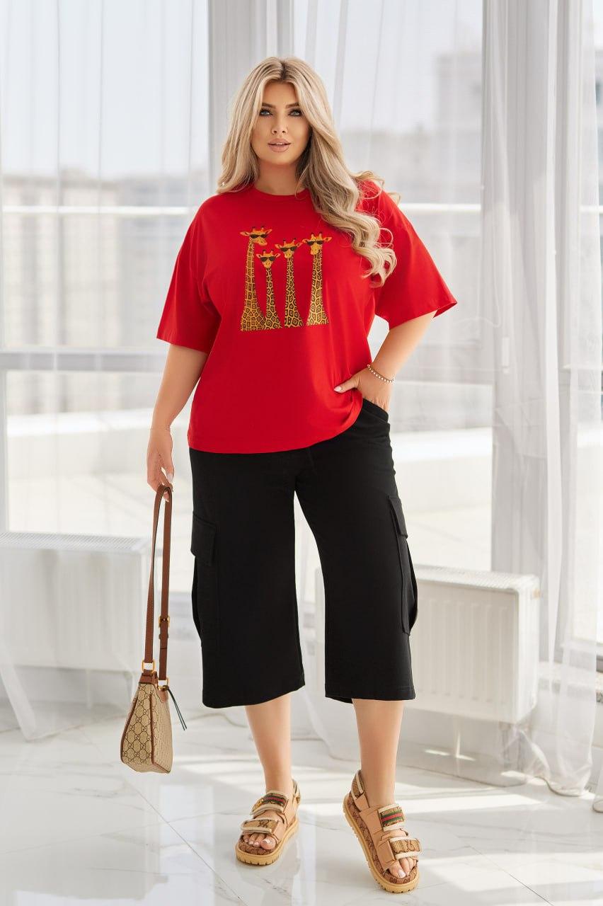 Капрі літні жіночі ТРИКОТАЖНІ ЧОРНІ р.44-62 TEVI 5303, фото 1