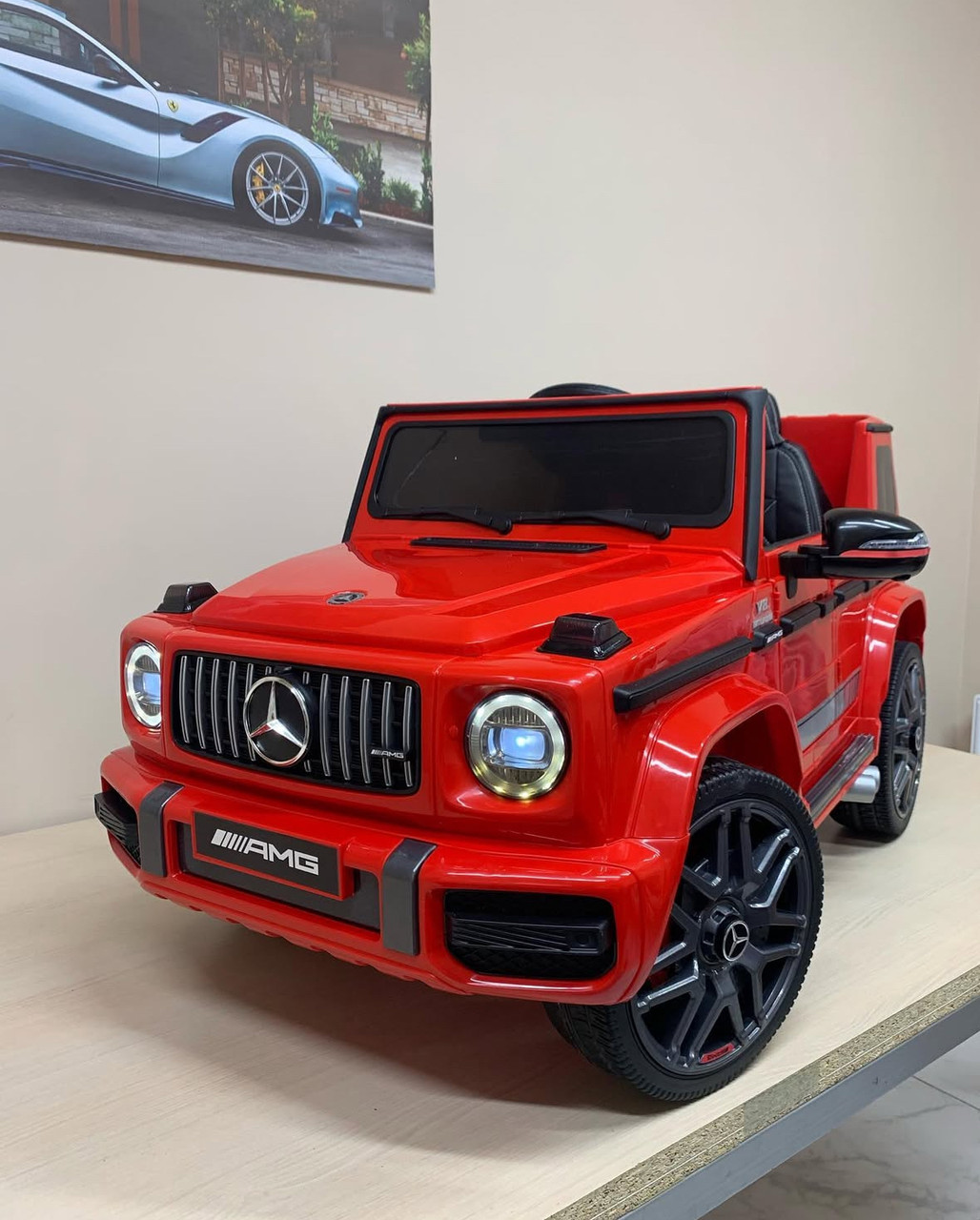 Дитячий електромобіль джип Mercedes G63 AMG червоний гелік, фото 1