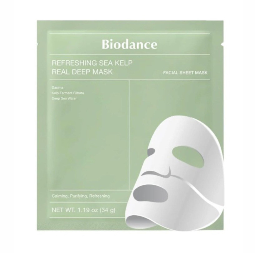 Заспокійлива гідрогелева маска з водоростями Biodance Refreshing Sea Kelp Real Deep Mask, фото 1
