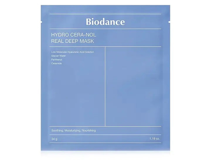 Нічна гідрогелева маска для зволоження шкіри обличчя з керамідами Biodance Hydro Cera-Nol Real Deep Mask, фото 1