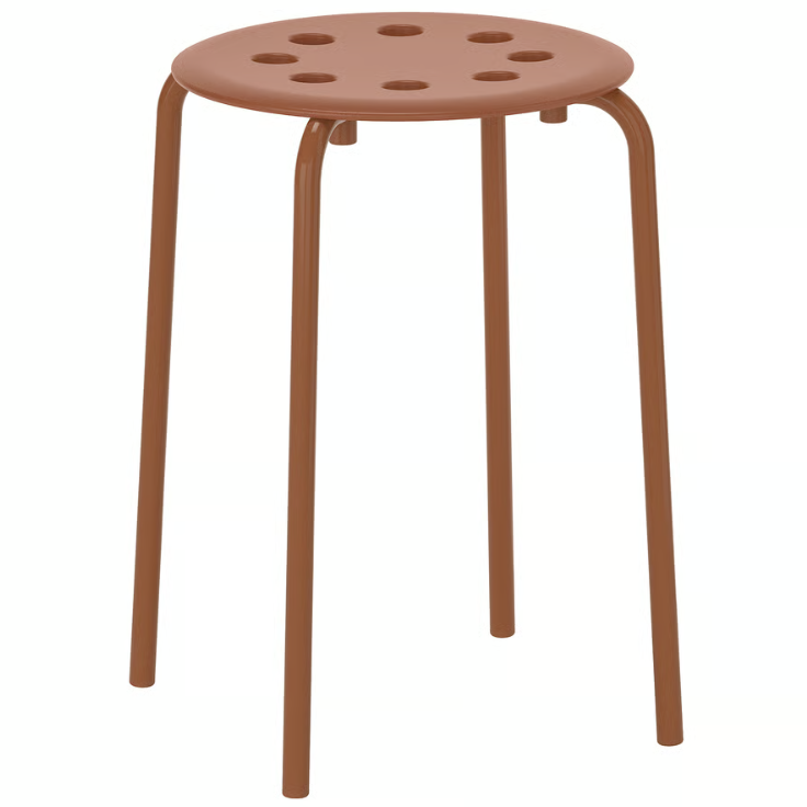 Табурет IKEA MARIUS Коричневий Висота - 45 см 206.052.49, фото 1