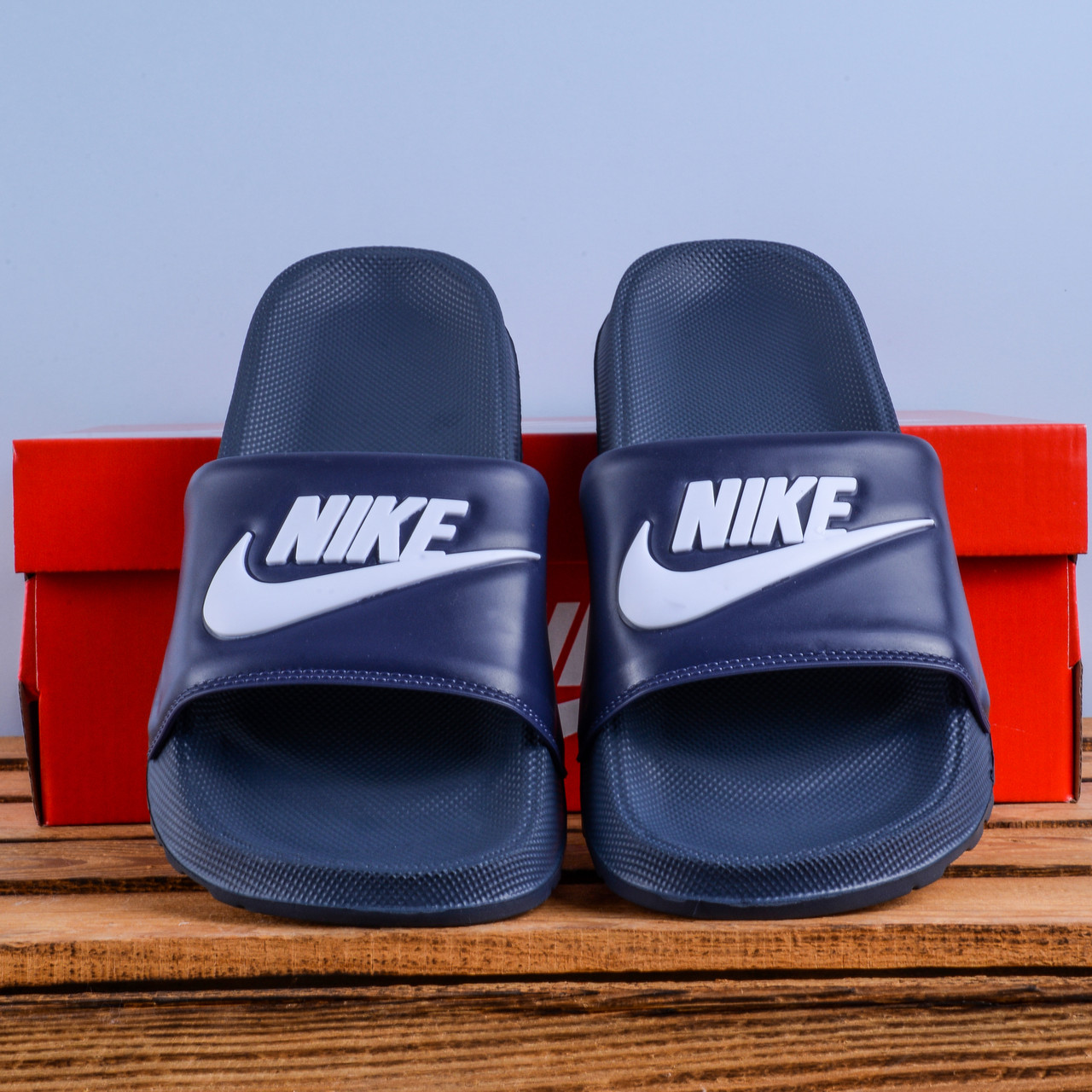 Сланці Nike шльопанці тапочки синій колір