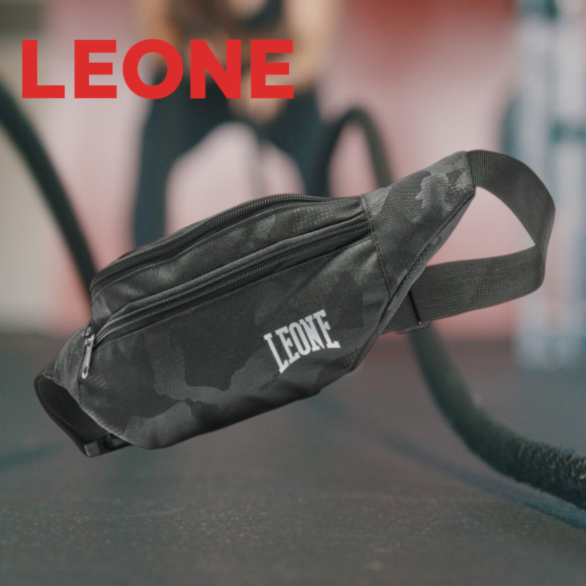 Сумка на пояс Leone Camo Black поясна бананка на груди через плече камуфляж текстильна зручна спорт