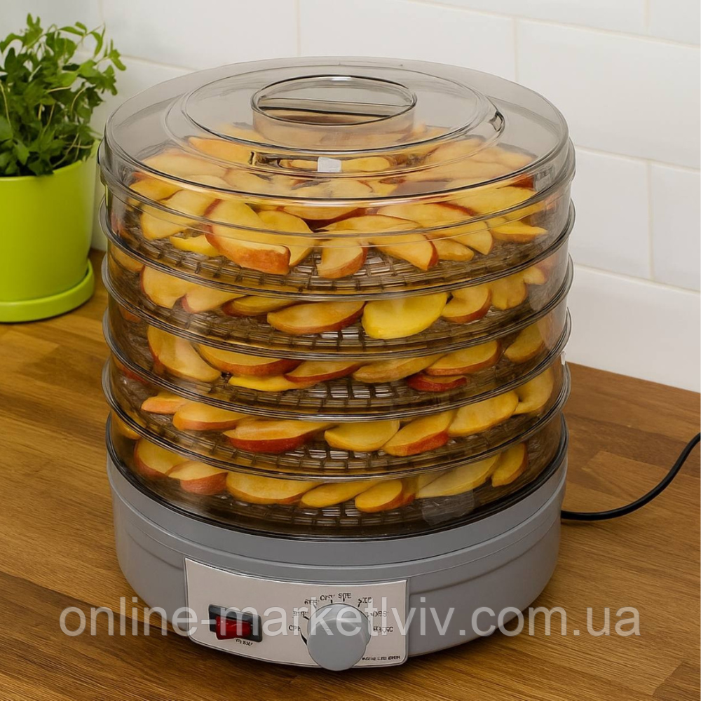 Сушка для фруктів 800W, 32*28 см, до 3 кг, ZP-029 / Електрична сушарка для овочів / Дегідратор, фото 1