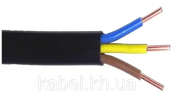 Кабель ВВГнг 3х2.5 мідний, моножильний, силовий, негорючий, фото 1