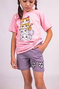 Футболка дитяча для дівчинки 4-ро Кошенят кулір