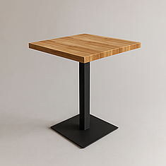 Квадратний стіл для кафе та ресторану "Серія 1" з натурального дерева та металу