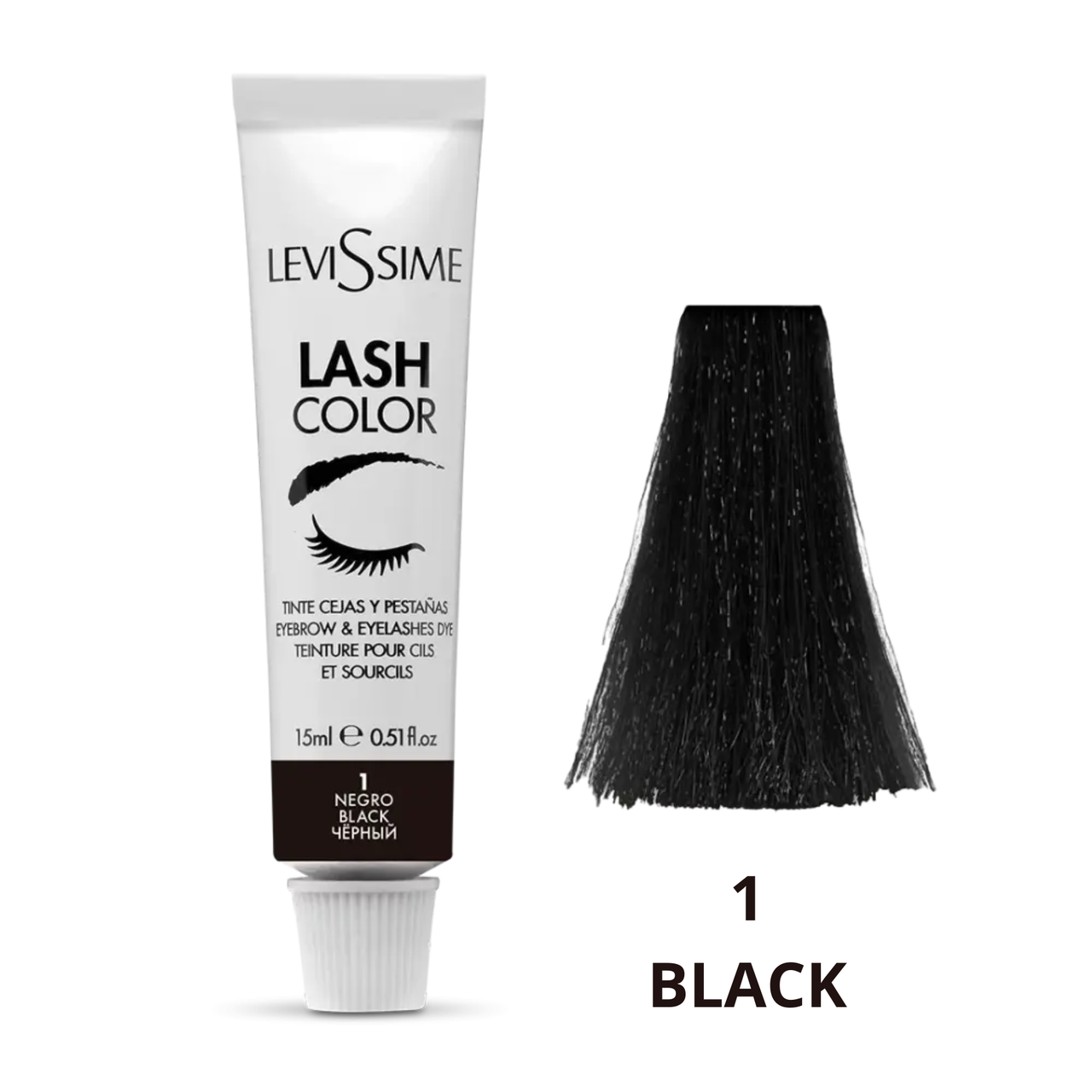 Фарба для брів і вій Levissime Lash Color, 1 колір Чорний, 15 мл