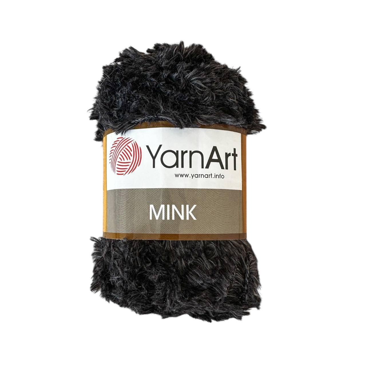 Yarnart MINK (Мінк) № 346/БН чорний (Пряжа синтетична, нитки для в'язання), фото 1