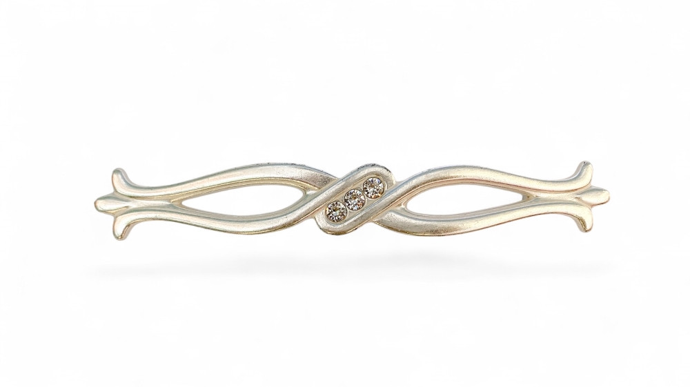 Ручка-скоба Bella Luce Argento з кристалами Swarovski GU-W7007 венеціанське срібло 128 мм, фото 1