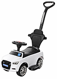 🧡Дитяча машинка-толокар з батьківською ручкою, музика, світло, підставка для ніг, Bambi M 3503A-1 Ауді Біла, фото 2