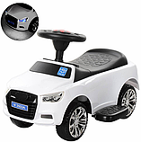 🧡Дитяча машинка-толокар з батьківською ручкою, музика, світло, підставка для ніг, Bambi M 3503A-1 Ауді Біла, фото 3