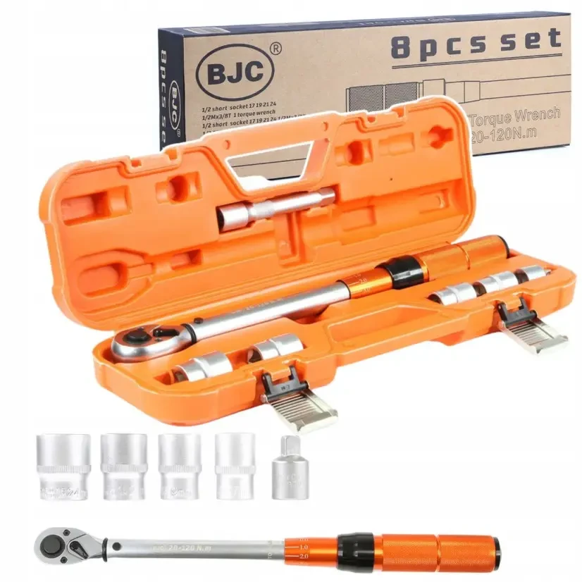 Динамометричний ключ BJC 1/2" 20-120 Нм 470 мм із сертифікатом калібрування + набір головок (B53575), фото 1
