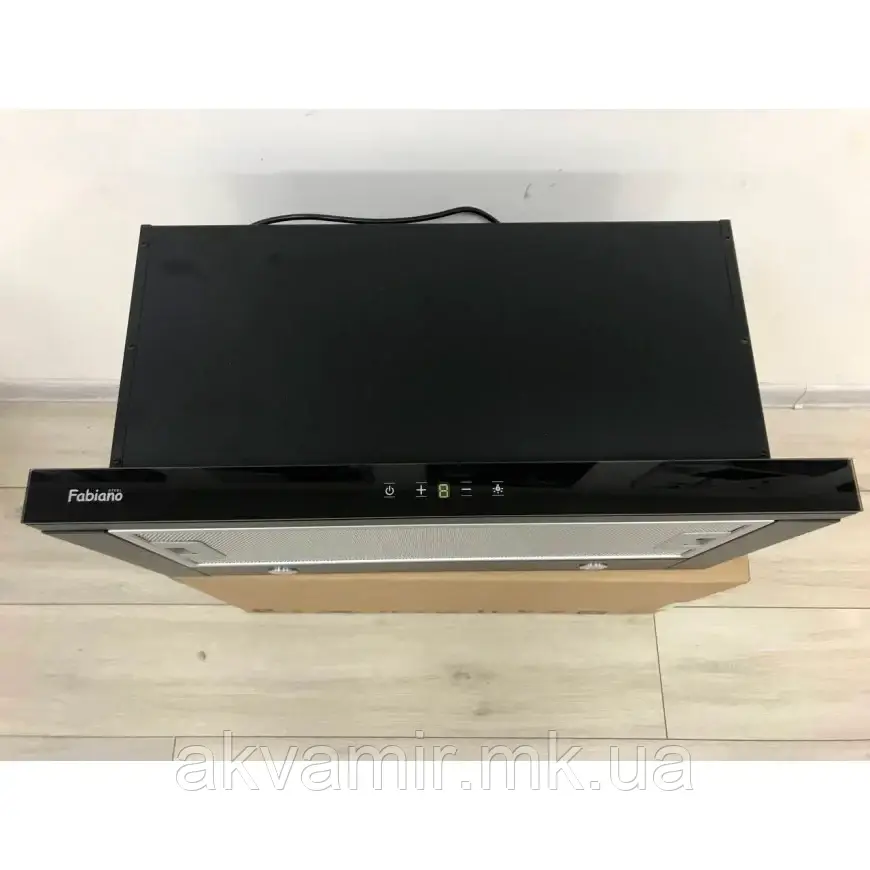 Витяжка кухонна Fabiano Smart 60 Lux Black Glass (чорне скло) телескопічна, фото 1