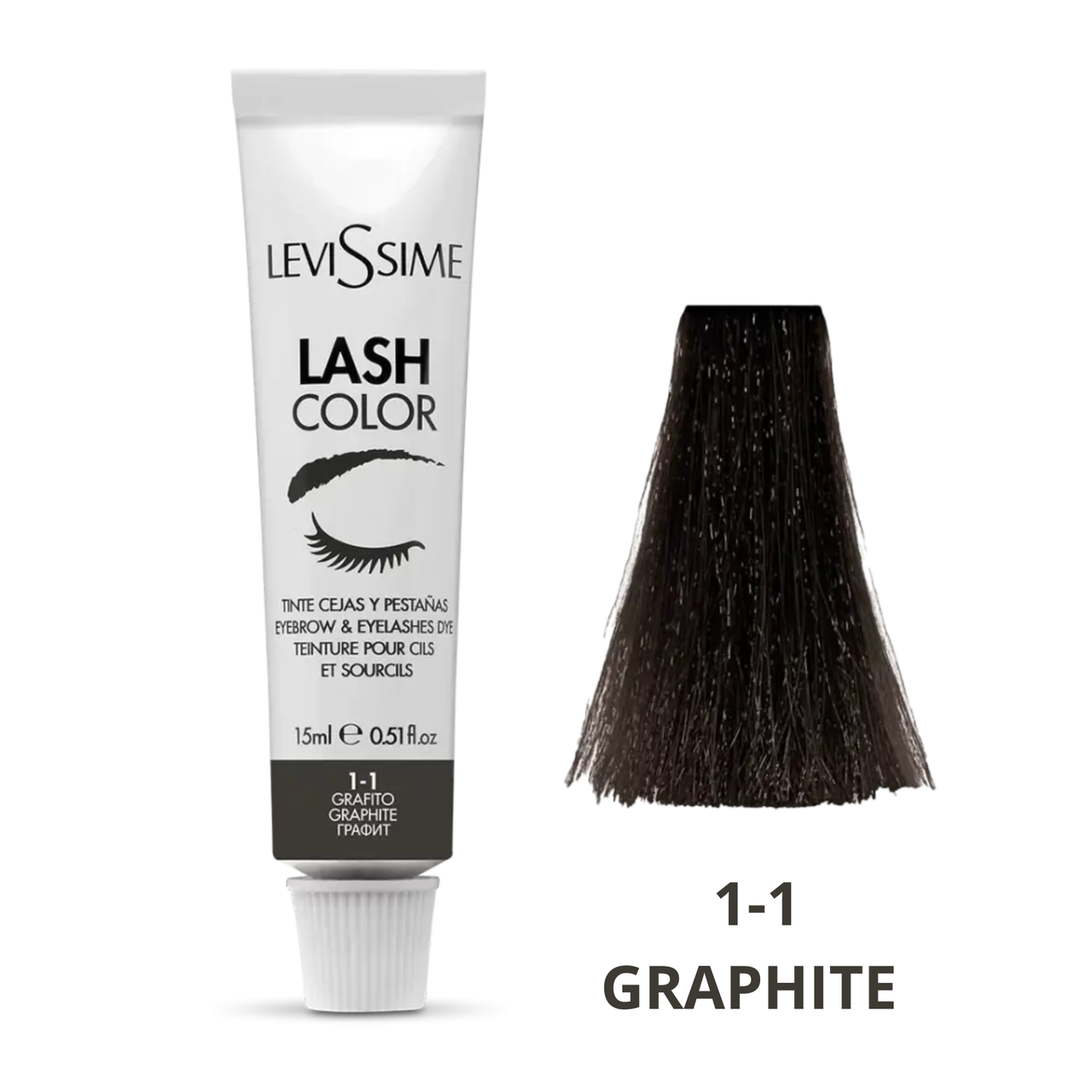 Фарба для брів і вій Levissime Lash Color, колір 1-1 Графіт, 15 мл
