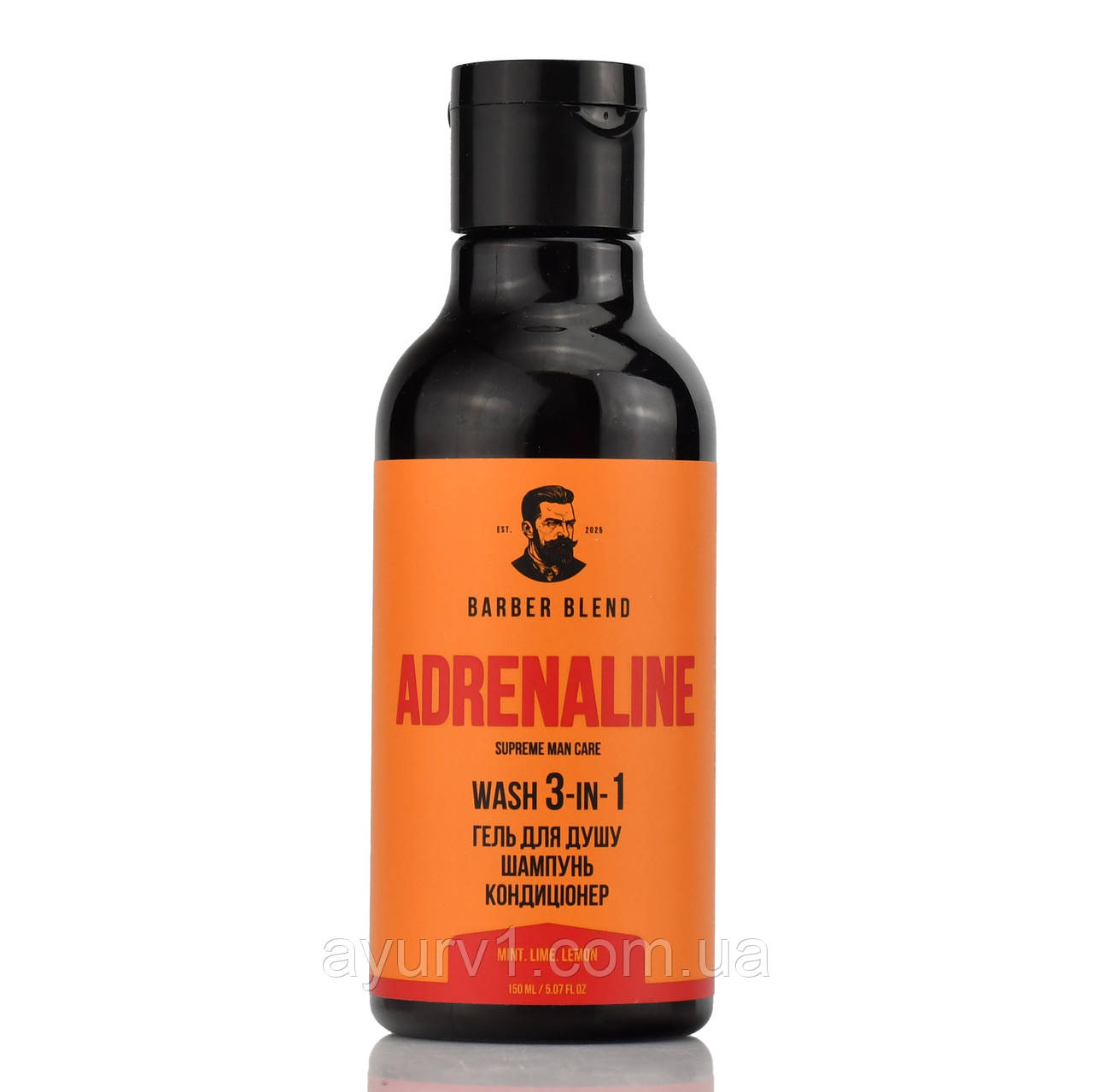 Гель для душу, шампунь та кондиціонер 3 в 1, Adrenaline, Wash 3 in 1, Barber Blend, 150 ml