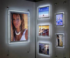 Кристалайт А1 надтонка світлова панель підвісна на тросах, для постера А1 594х841 мм, ACRY, фото 4