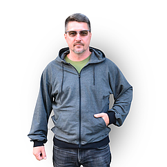 Адаптивна спортивна кофта на блискавці з капюшоном і кишенями трикотаж двонитка антрацит