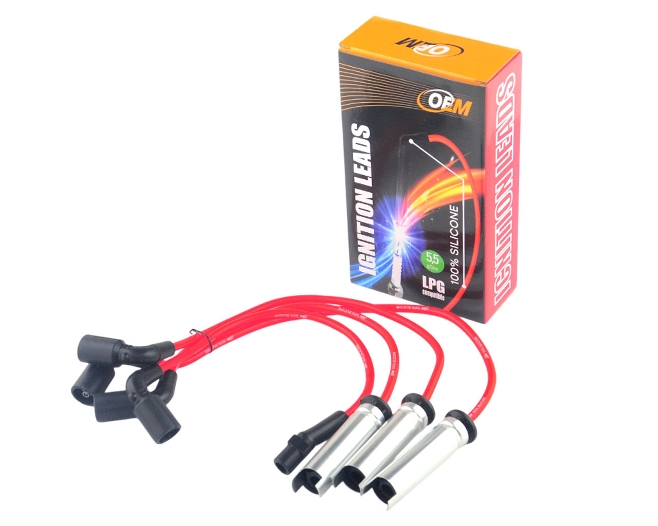 Дріт високовольтний DAEWOO, CHEVROLET AVEO, LANOS, NEXIA 1.5 8V SOHC к-т із метал. нак., силікон, фото 1