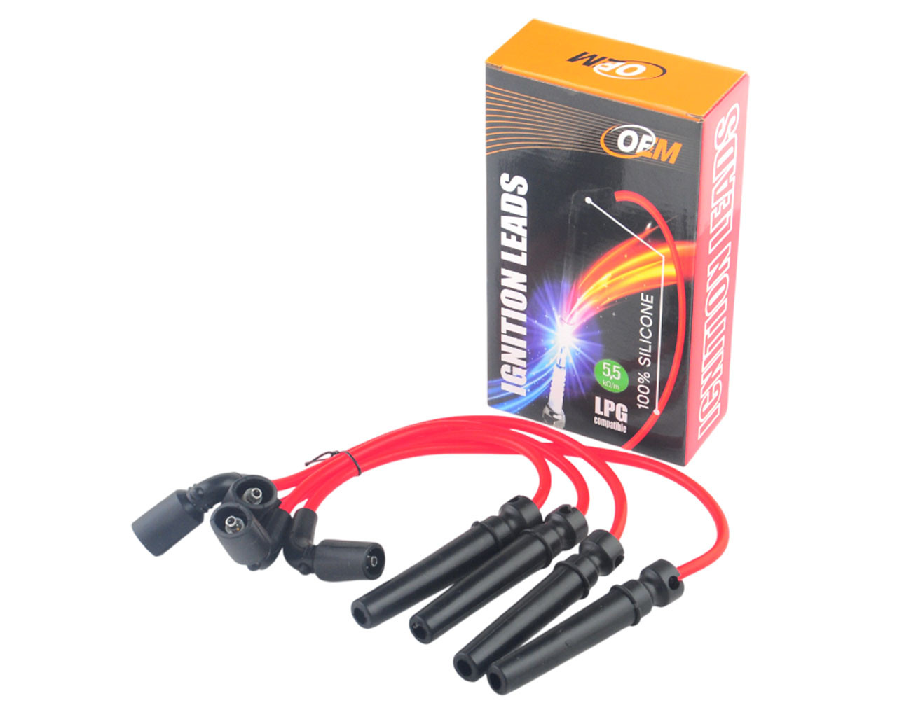 Дріт високовольтний DAEWOO, CHEVROLET AVEO, LANOS, NUBIRA, TACUMA 1.4, 1.6 16V DOHC к-т, силікон, фото 1