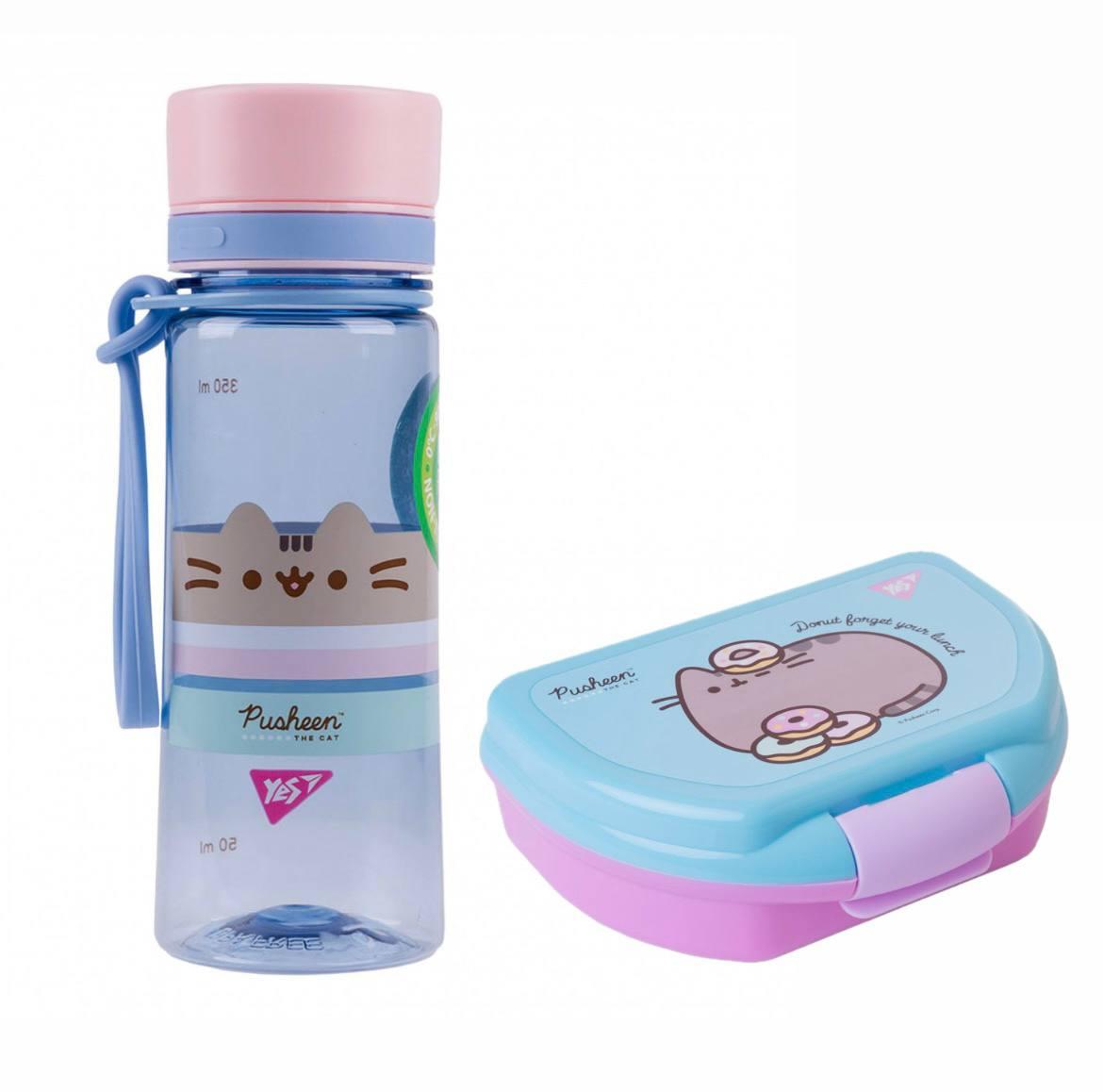 Набір в їдальню пляшка для води + ланч-бокс Pusheen 400 мл YES (708319K), фото 1