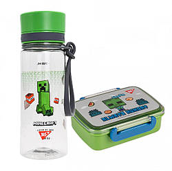 Набір в їдальню пляшка для води + ланч-бокс YES Minecraft 400 мл (708318K1)