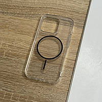 Чохол для iPhone 15 Pro Max прозорий ударозахищений магнітний MagSafe Black Thin