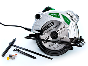 Пила циркулярна електрична 210мм 2300Вт APRO C210 (899212), фото 2