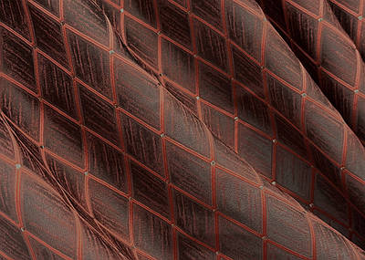 Шторна тканина жакард, колекція "RUBI". Колір графітовий з теракотовим. Код 1762ш