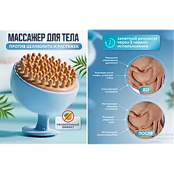 Антицелюлітний ручний масажер для боротьби з целюлітом і розтяжками Блакитний AND5289