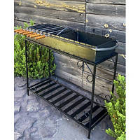 МАНГАЛ на дровниці 15 шампурів 3 мм. 34 кг, М15-3д