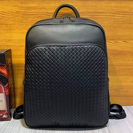 Рюкзак чоловічий шкіряний. Чорний міський рюкзак для ноутбука та документів Tiding Bag 22727, фото 1