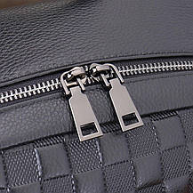 Рюкзак чоловічий шкіряний. Чорний міський рюкзак для ноутбука та документів Tiding Bag 22727, фото 3