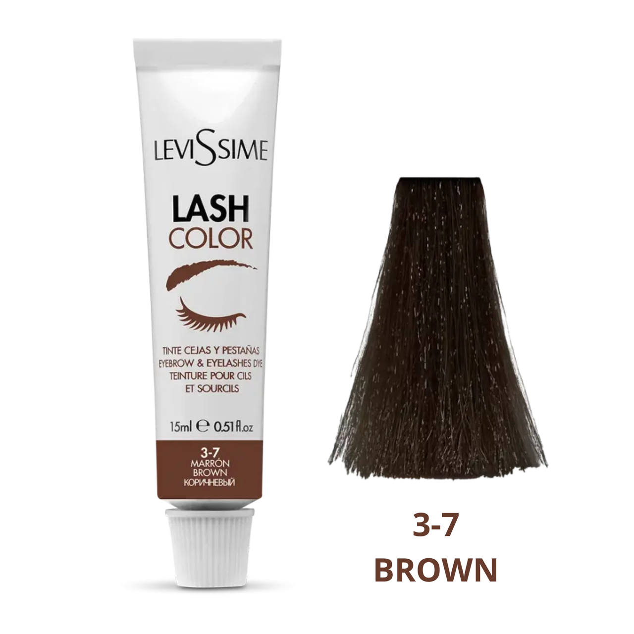 Фарба для брів і вій Levissime Lash Color, колір 3-7 Коричневий 15 мл