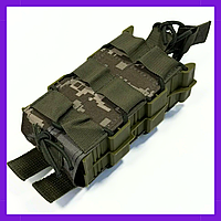 Подсумок под магазины двойной пластиковый пиксель Подсумок под магазины АК подсумок под рожки для ЗСУ