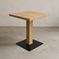 Стіл з дерева ясен "Серія 1" квадратний на ніжці з коробом