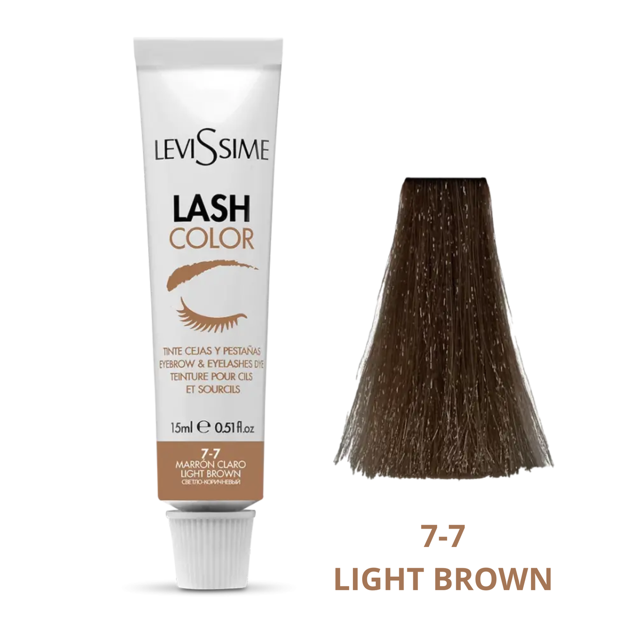 Фарба для брів і вій Levissime Lash Color, колір 7-7 Світло-Коричневий 15 мл