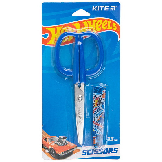 Ножиці дитячі Kite HW23-124 13см Hot Wheels з футляром