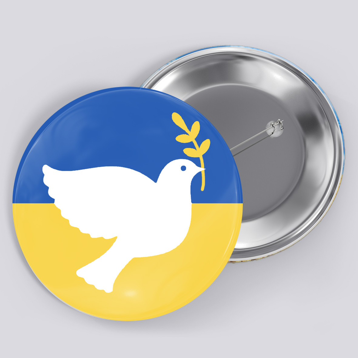 Закатний металевий значок з друком "Dove of peace" (27403), фото 1