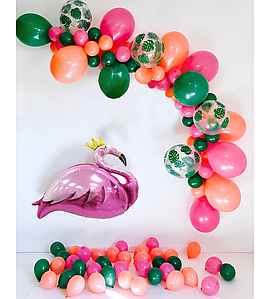 Арка гірлянда з повітряних кульок Рожевий фламінго | Гавайська вечірка